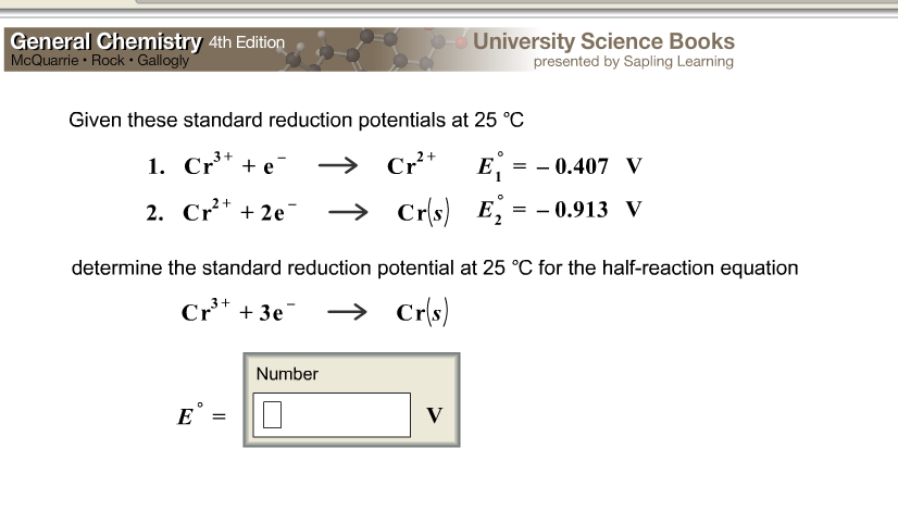 Determination of Standard Reduction Potential of Half-reaction