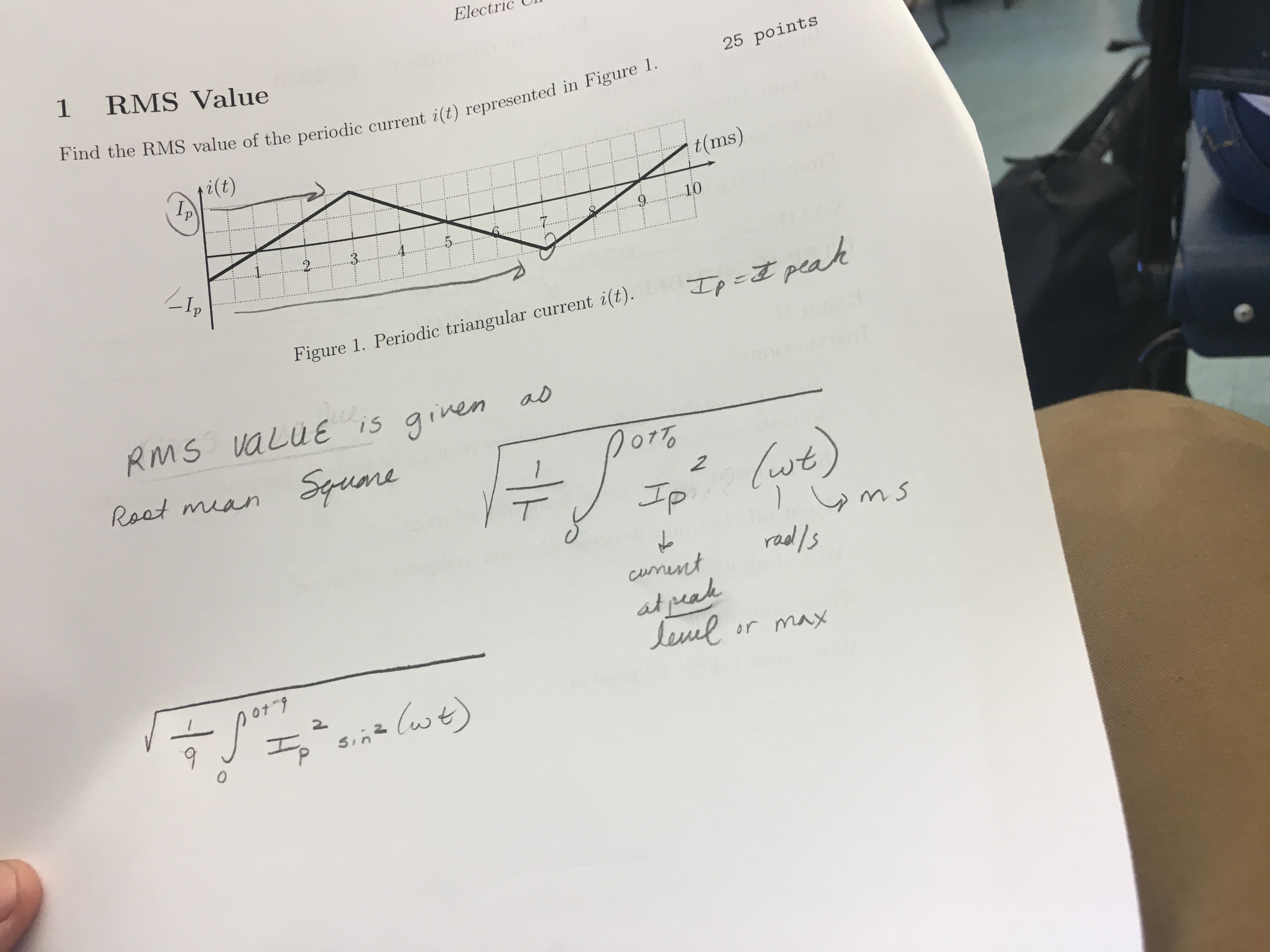 Solved 1 RMS Value Find the RMS value of the periodic | Chegg.com