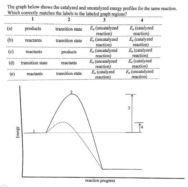 Solved The graph below shows the catalyzed and uncatalyzed