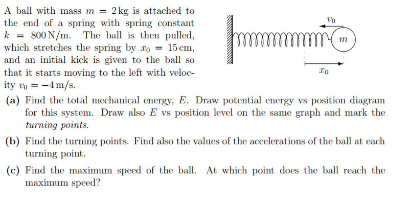 Solved A ball with mass m- 2kg is attached to the end of a | Chegg.com