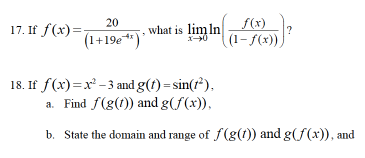 Solved 17. If f(x) = (1.19 If f(x)-(1,204), what is lim | Chegg.com