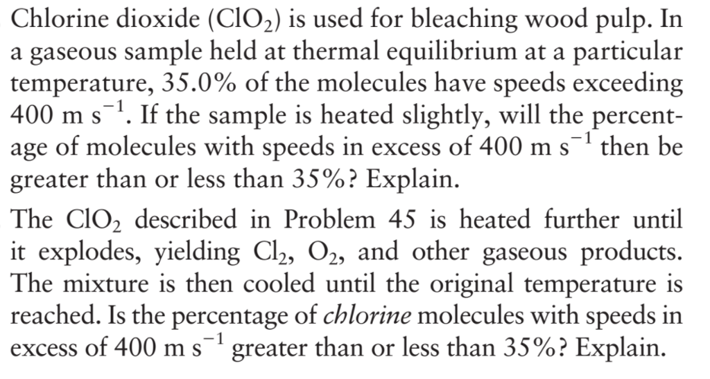 Solved Chlorine dioxide (ClO_2) is used for bleaching wood