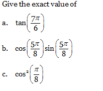 Solved Give the exact value of | Chegg.com