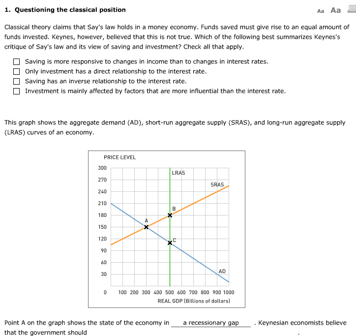 Solved 1. Questioning the classical position Aa Aa Classical | Chegg.com