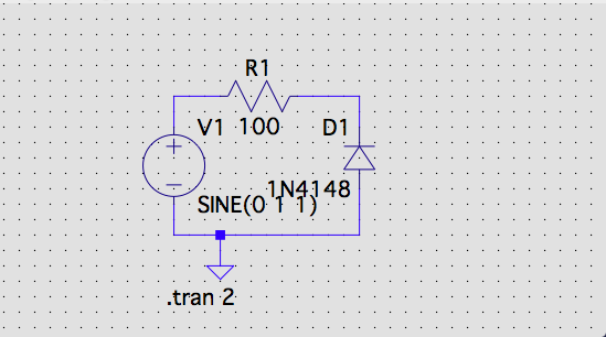 Solved R1 V1 100 D1 1N4]48 .tran 2 | Chegg.com