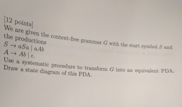 Solved We are given the context-free grammar G with the | Chegg.com