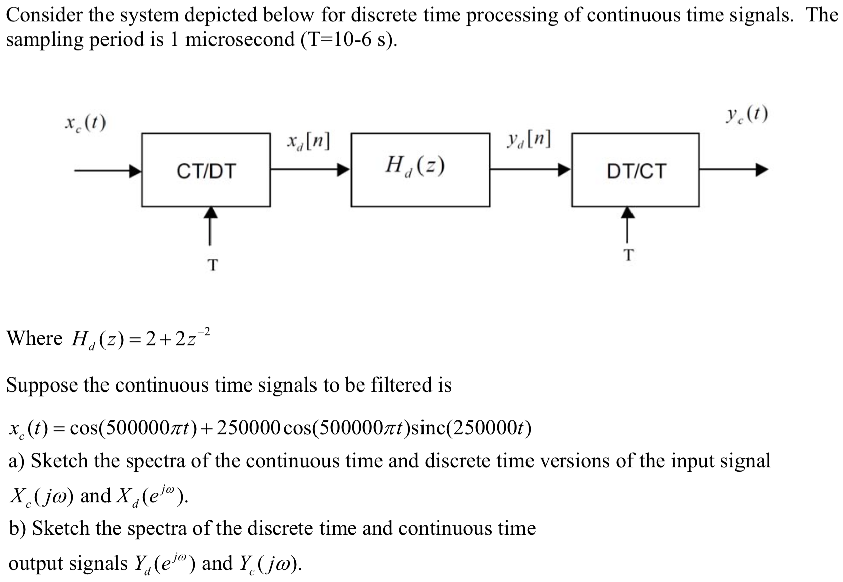Consider the system depicted below for discrete time | Chegg.com