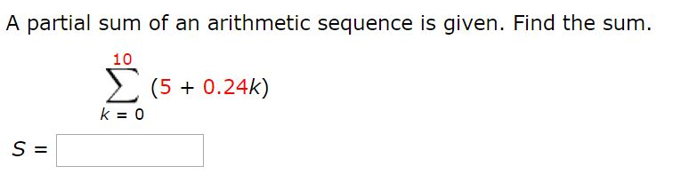 sum of first sequences calculator