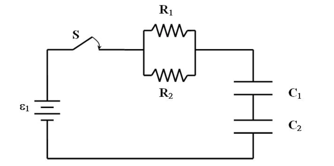 Solved The diagram below depicts an RC-circuit where C1 = | Chegg.com