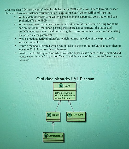 Solved CSC 201 Computer Science I Inheritance Lab Create a | Chegg.com