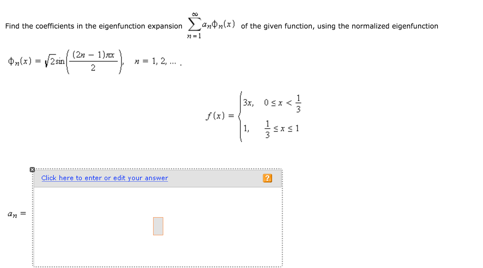 find-the-coefficients-in-the-eigenfunction-expansion-chegg