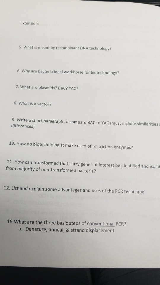 Solved Extension 5. What is meant by DNA