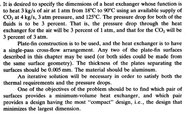 Solved It is desired to specify the dimensions of a heat | Chegg.com