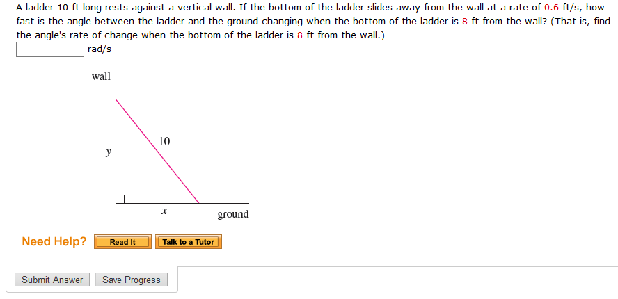 solved-a-ladder-10-ft-long-rests-against-a-vertical-wall-if-chegg