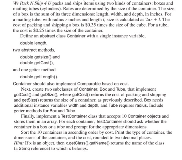 Solved We Pack N Ship 4 U packs and ships items using two