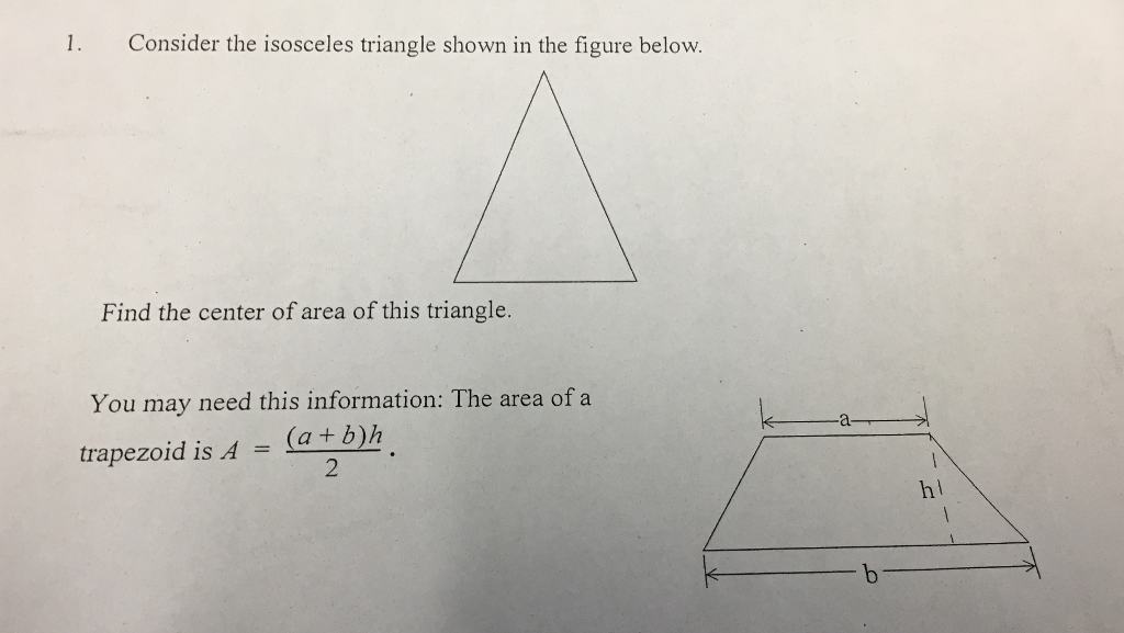 Solved Consider the isosceles triangle shown in the figure | Chegg.com