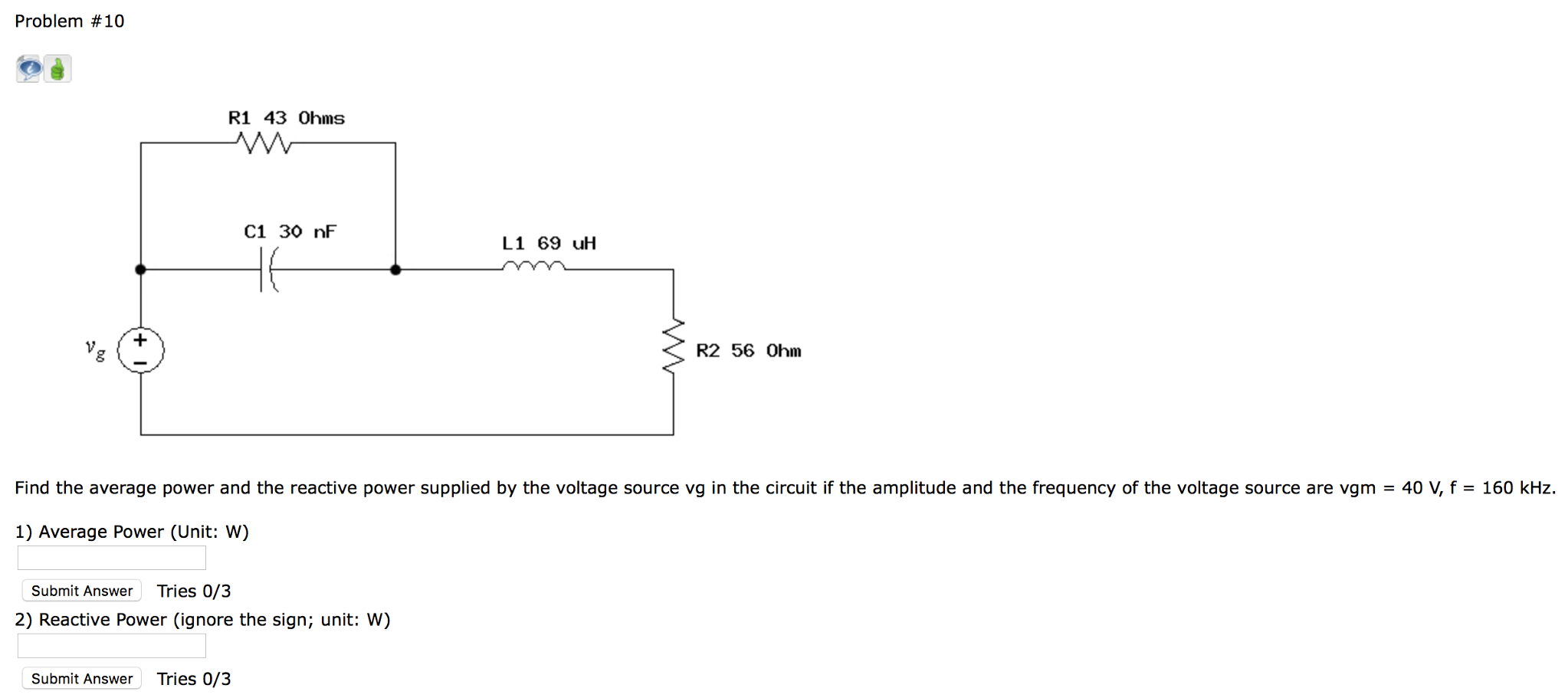 Solved Find the average power and the reactive power | Chegg.com