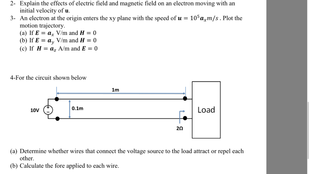 Solved 2- Explain the effects of electric field and magnetic | Chegg.com