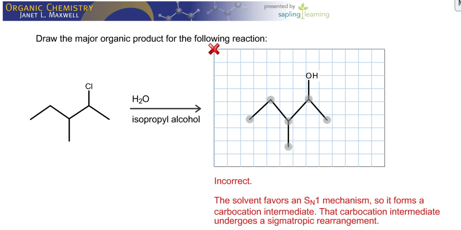 Draw The Major Organic Product For The Following Reaction Isopropyl Alcohol