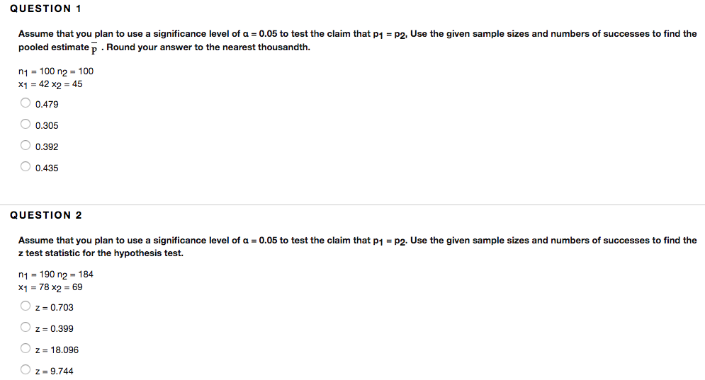 Solved QUESTION 1 Assume that you plan to use a significance