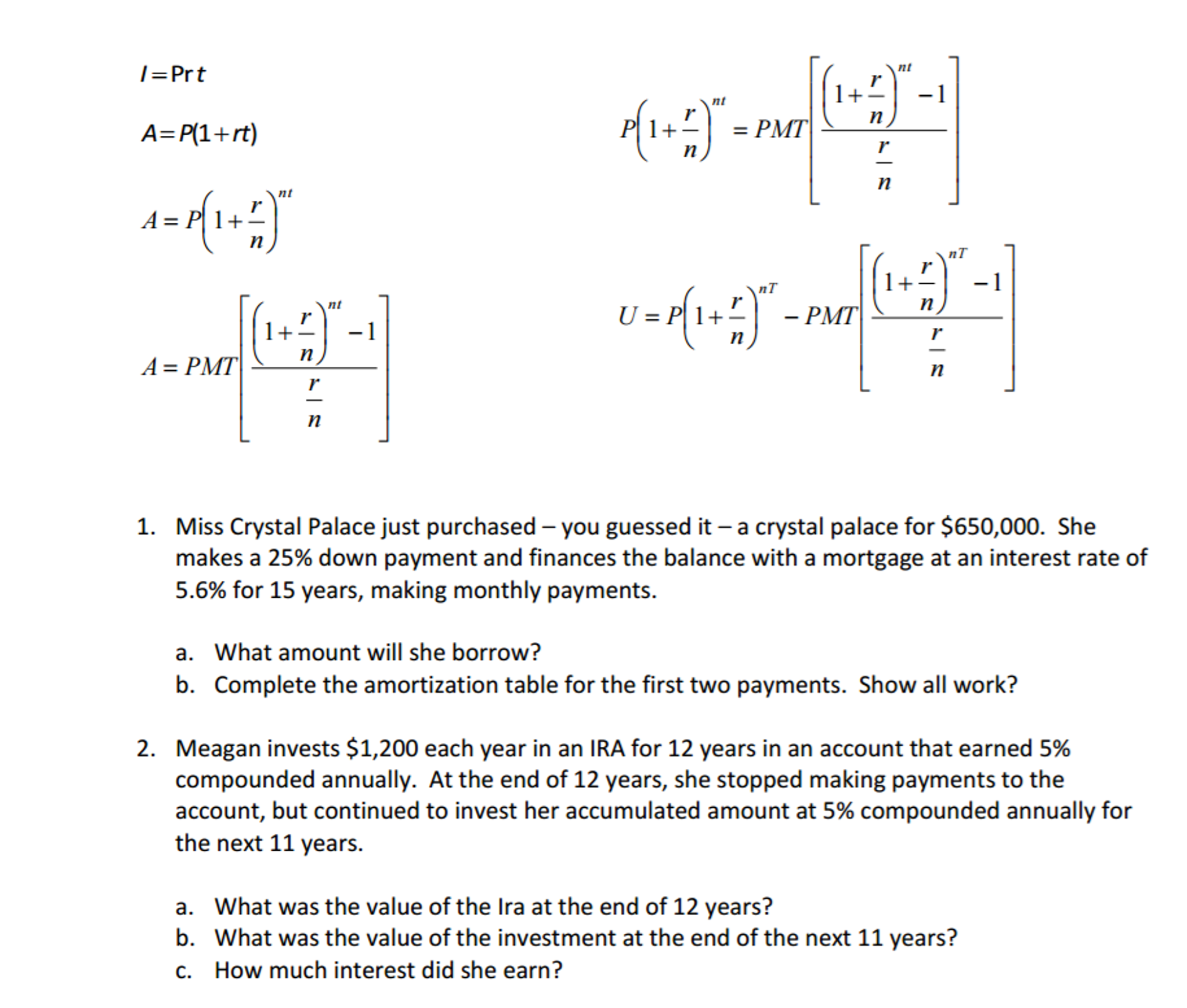 Solved I Pr T A P1 Rt A P1 Rnnt A Pmt