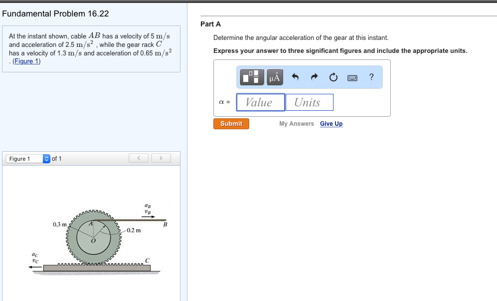 At the instant shown, cable AB has a velocity of 5 | Chegg.com