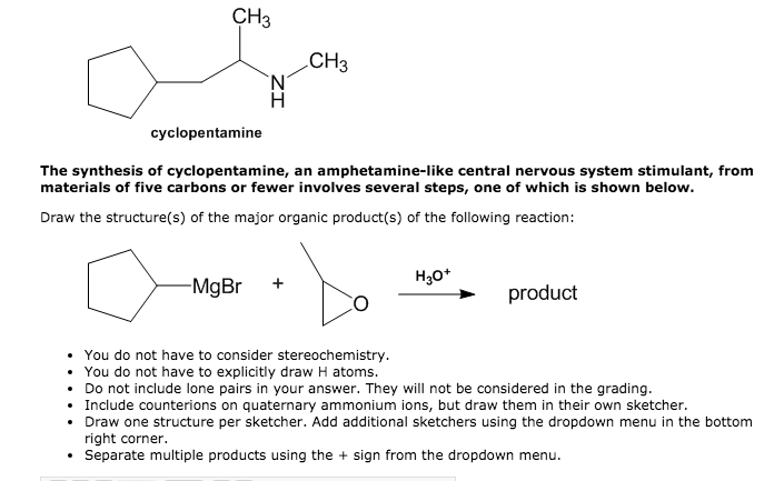 Solved The synthesis of cyclopentamine, an amphetamine-like | Chegg.com