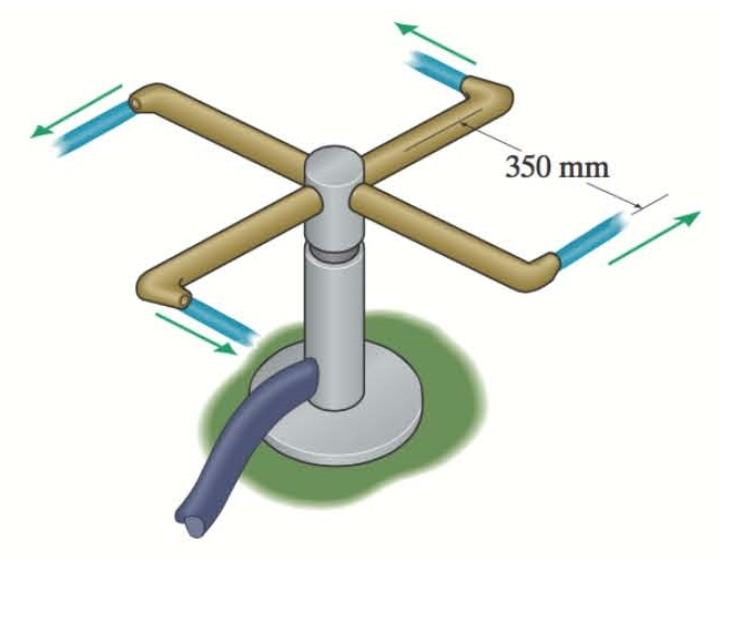 Solved Fluid Mechanics The lawn sprinkler consists of four