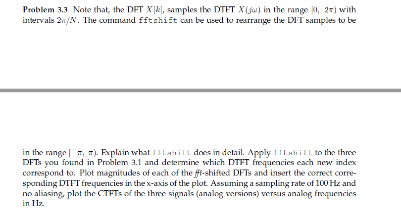 Problem 3.3 Note that, the DFT X[k], samples the DTFT | Chegg.com