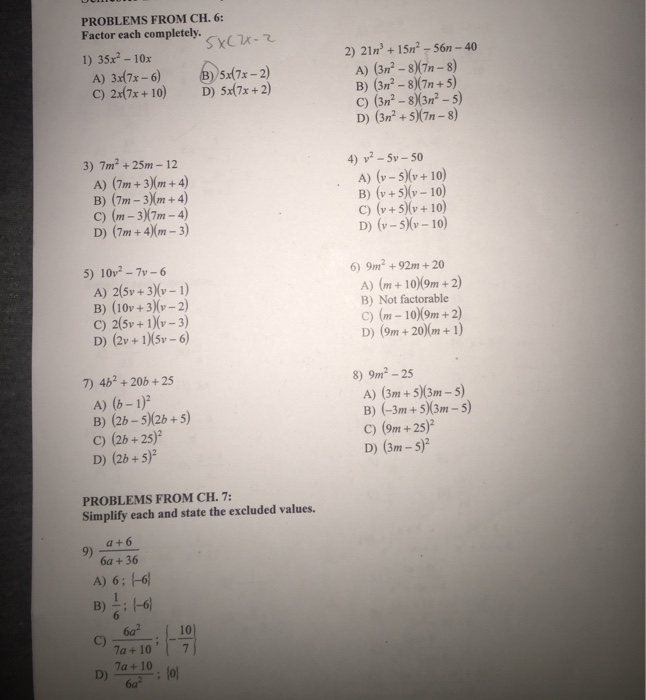 Solved Factor each completely. 35x^2 - 10x 21 n^3 + 15n^2 - | Chegg.com