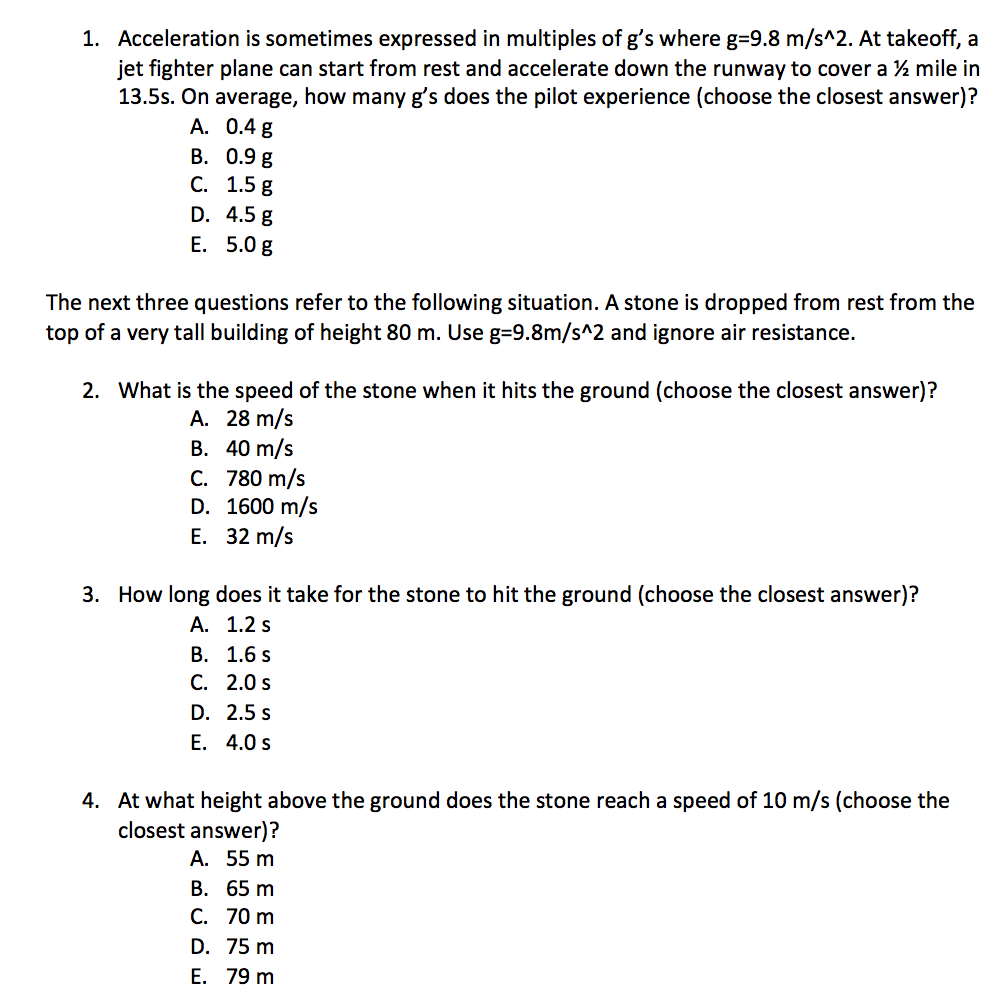 Solved Acceleration is sometimes expressed in multiples of