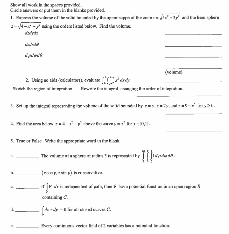 Multivariable Math Homework Problem Solved I need help with some homework problems that were | Chegg.com