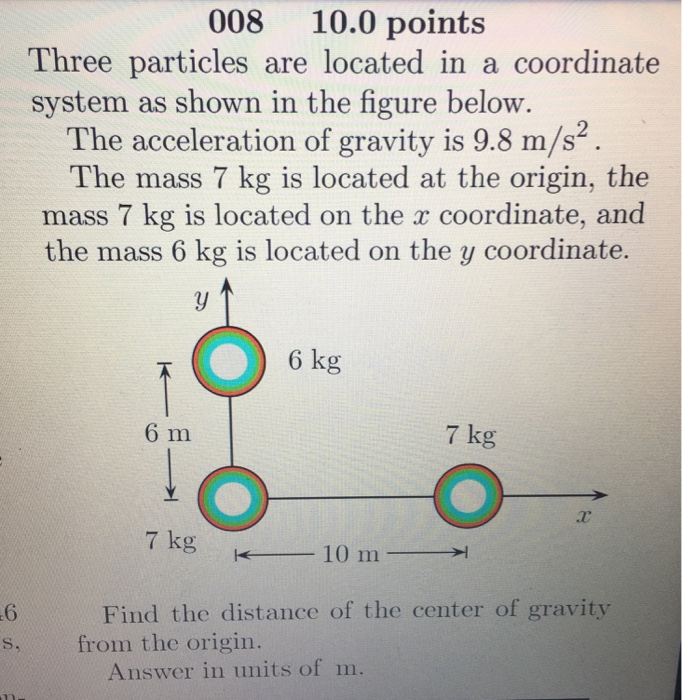 Solved Three particles are located in a coordinate system as