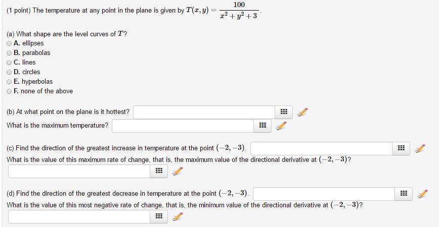 Solved The temperature at any point in the plane is given by | Chegg.com