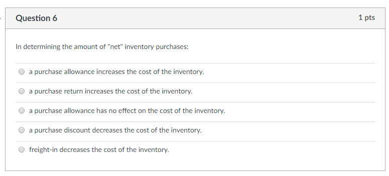 Solved In determining the amount of "net" inventory | Chegg.com