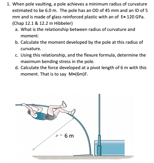 Solved When pole vaulting, a pole achieves a minimum radius