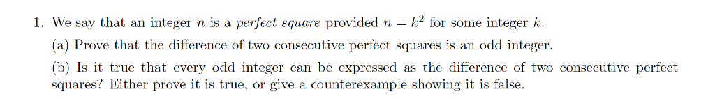 Solved We say that an integer n is a perfect square provided | Chegg.com
