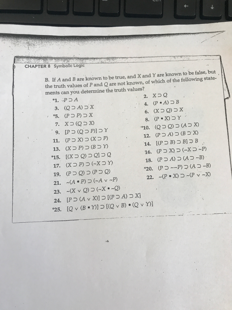 Solved CHAPTER 8 Symbolic Logic B. If A And B Are Known To | Chegg.com