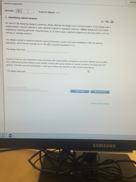 Solved For each of the following research scenarios, decide