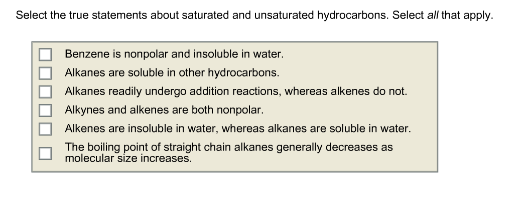 Solved Select The True Statements About Saturated And