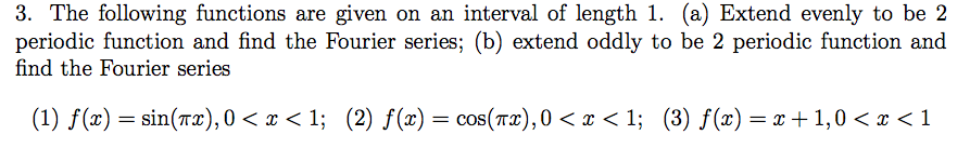 Solved 3. The following functions are given on an interval | Chegg.com