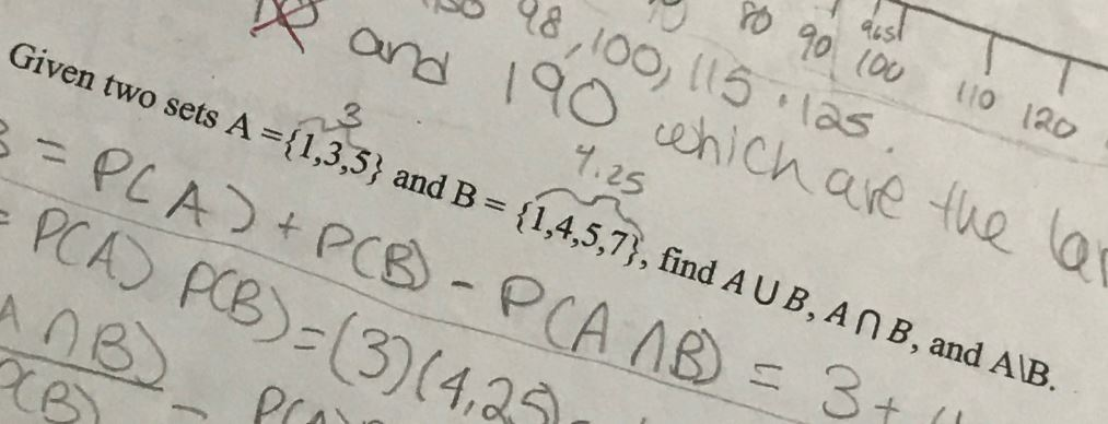 Solved Given Two Sets A = {1, 3, 5} And B = {1, 4, 5, 7}, | Chegg.com