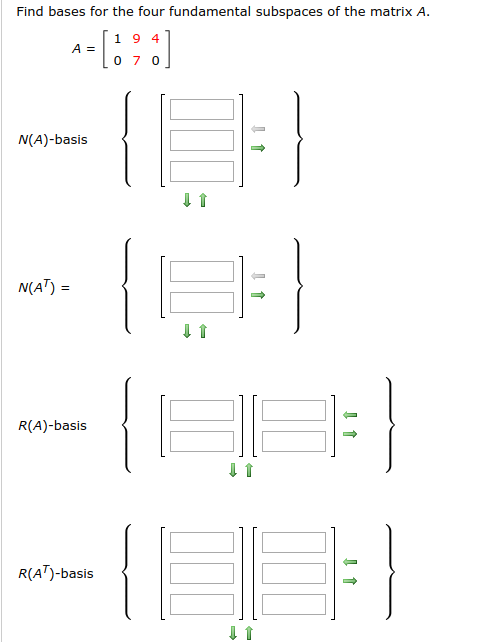 Solved Find bases for the four fundamental subspaces of the | Chegg.com