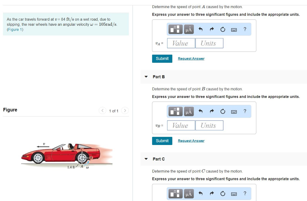 Solved Determine the speed of point A caused by the motion.