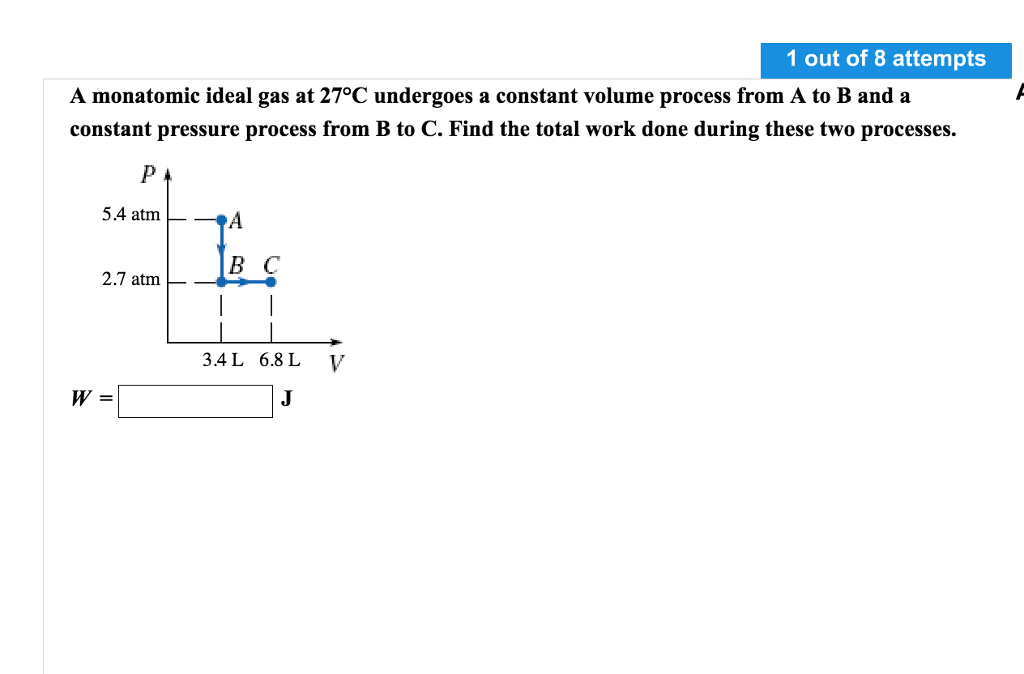 Solved A Monatomic Ideal Gas At 27 Degree C Undergoes A | Chegg.com