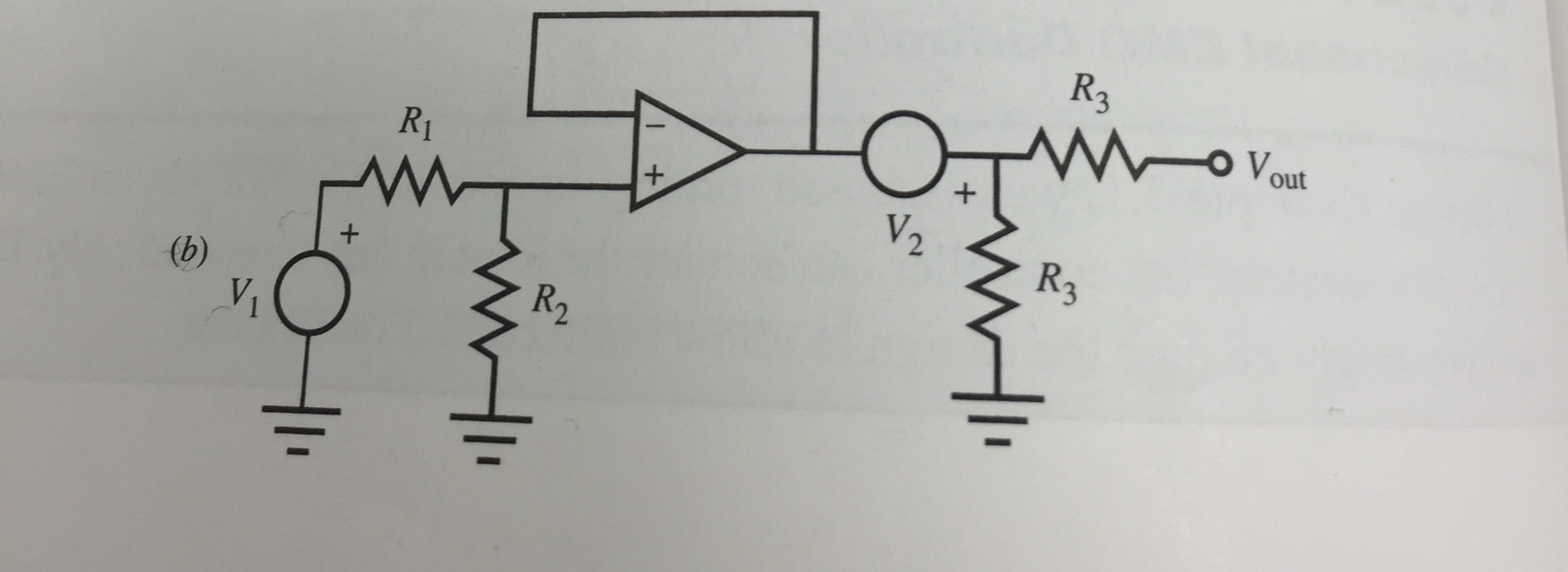 Solved Determine V Out In The Following Circuit With R1 = R2 | Chegg.com | Chegg.com