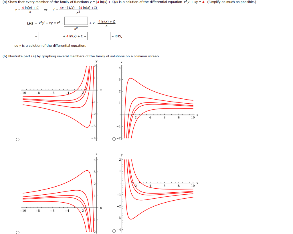 Solved Show that every member of the family of functions y = | Chegg.com