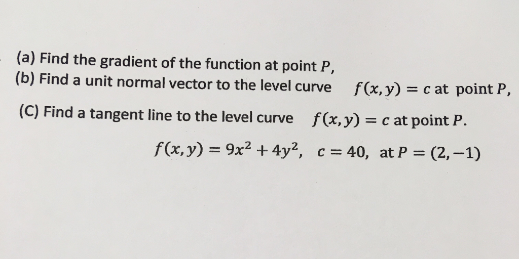 Solved (a) Find the gradient of the function at point P, (b) | Chegg.com