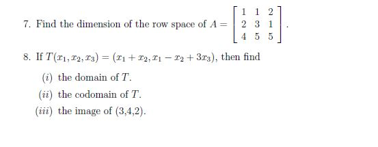 Solved Find the dimension of the row space of A 1 1 2 2 Chegg