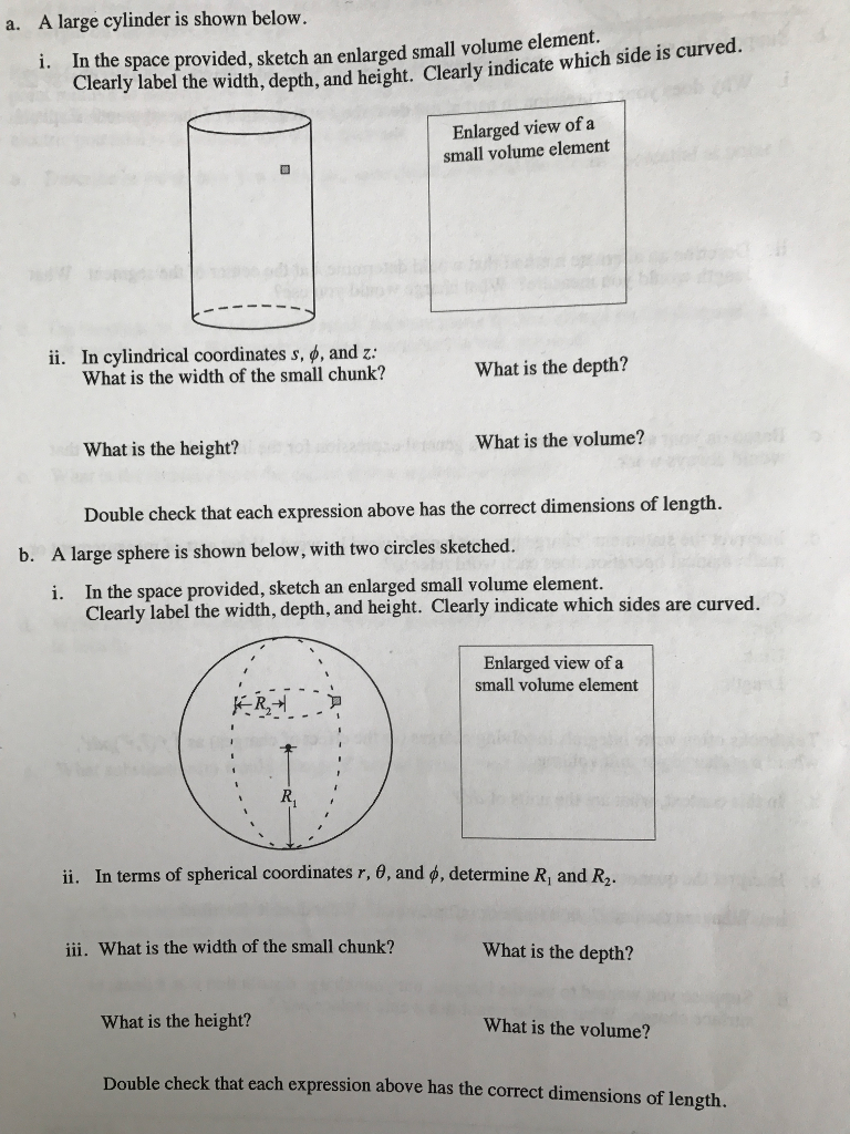 Solved a. A large cylinder is shown below. In the space | Chegg.com